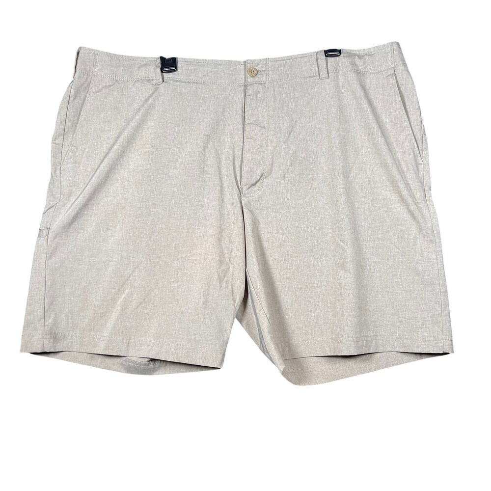 Jack Nicklaus Golf Shorts Mens 44 Tan Khaki Polyester Stretch Performance Flat